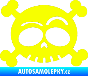 Samolepka Lebka 003 levá Fluorescentní žlutá