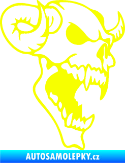 Samolepka Lebka 007 pravá ďábel Fluorescentní žlutá