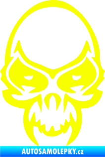 Samolepka Lebka 009  Fluorescentní žlutá