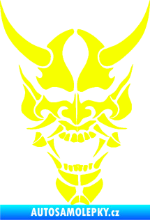 Samolepka Lebka 011 s rohama Fluorescentní žlutá