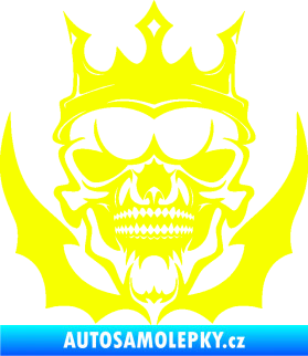 Samolepka Lebka 024 s korunou Fluorescentní žlutá