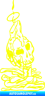 Samolepka Lebka 036 levá svícen Fluorescentní žlutá