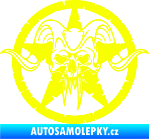 Samolepka Lebka 039 levá army hvězda Fluorescentní žlutá