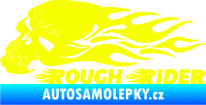 Samolepka Lebka 051 levá rough rider Fluorescentní žlutá