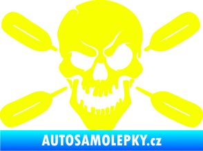 Samolepka Lebka 053 levá s pádly Fluorescentní žlutá