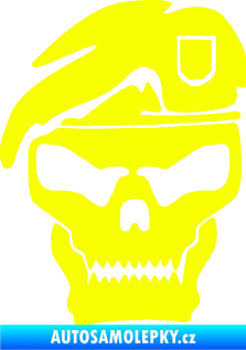 Samolepka Lebka army levá Fluorescentní žlutá