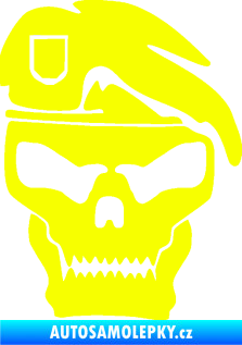 Samolepka Lebka army pravá Fluorescentní žlutá