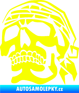 Samolepka Lebka pirát levá Fluorescentní žlutá