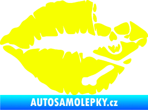 Samolepka Lebka polibek pravá Fluorescentní žlutá