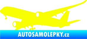 Samolepka Letadlo 017 levá Airbus A 350 Fluorescentní žlutá