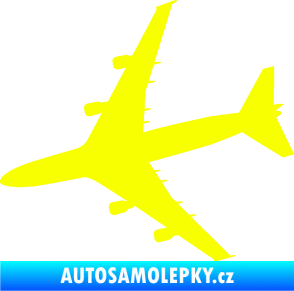 Samolepka letadlo 023 levá Jumbo Jet Fluorescentní žlutá