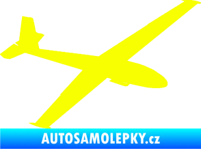 Samolepka Letadlo 025 pravá kluzák Fluorescentní žlutá