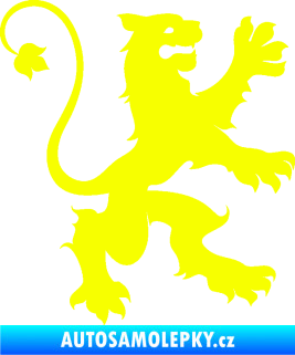 Samolepka Lev heraldika 002 pravá Fluorescentní žlutá