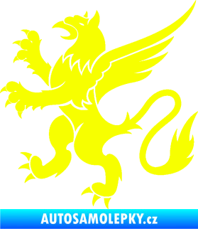 Samolepka Lev heraldika 003 levá Fluorescentní žlutá