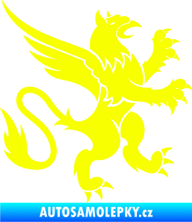 Samolepka Lev heraldika 003 pravá Fluorescentní žlutá