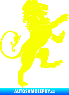 Samolepka Lev heraldika 004 pravá Fluorescentní žlutá