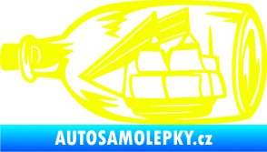 Samolepka Loď v láhvi 001 levá Fluorescentní žlutá