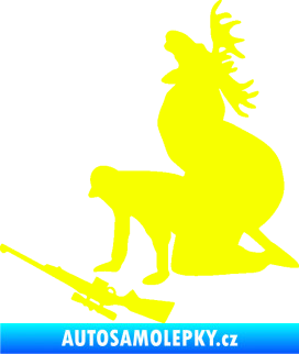 Samolepka Los a lovec levá Fluorescentní žlutá