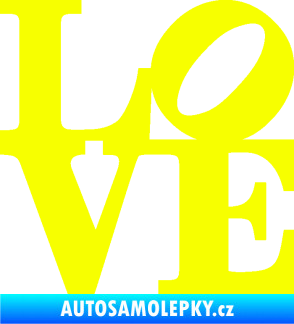 Samolepka Love 003 nápis Fluorescentní žlutá