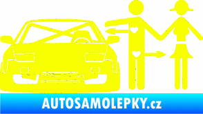 Samolepka Love car like sex levá Fluorescentní žlutá