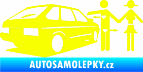 Samolepka Love car love girl levá Fluorescentní žlutá