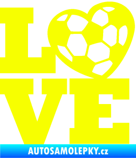 Samolepka Love fotbal Fluorescentní žlutá