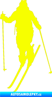 Samolepka Lyžař 004 levá Fluorescentní žlutá