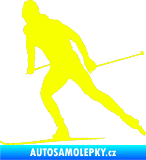 Samolepka Lyžař 006 levá běžky Fluorescentní žlutá
