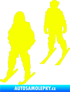 Samolepka Lyžař 014 levá Fluorescentní žlutá