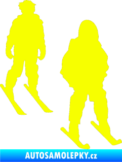 Samolepka Lyžař 014 pravá Fluorescentní žlutá
