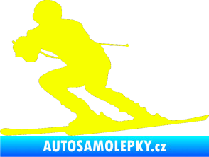 Samolepka Lyžař 017 levá Fluorescentní žlutá