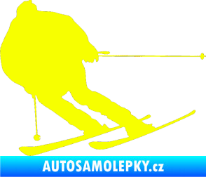 Samolepka Lyžař 019 levá Fluorescentní žlutá