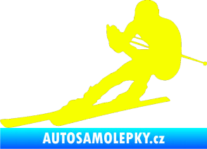 Samolepka Lyžař 022 levá Fluorescentní žlutá
