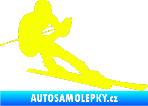Samolepka Lyžař 022 pravá Fluorescentní žlutá