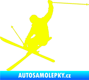 Samolepka Lyžař 024 levá Fluorescentní žlutá