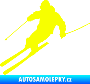 Samolepka Lyžař 027 levá Fluorescentní žlutá