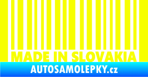 Samolepka Made in Slovakia čárový kód Fluorescentní žlutá