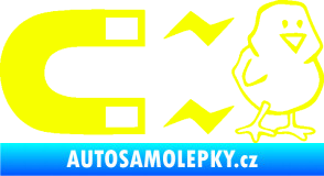 Samolepka Magnet na ptáky pravá Fluorescentní žlutá