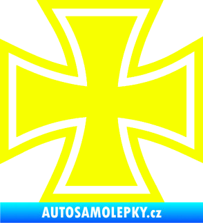 Samolepka Maltézský kříž 001 Fluorescentní žlutá