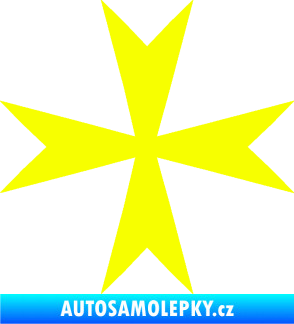 Samolepka Maltézský kříž 002 Fluorescentní žlutá