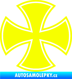 Samolepka Maltézský kříž 003 Fluorescentní žlutá