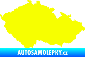 Samolepka Mapa České republiky 001  Fluorescentní žlutá