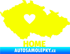 Samolepka Mapa České republiky 004 home Fluorescentní žlutá