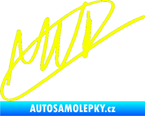 Samolepka Max Verstapen podpis Fluorescentní žlutá