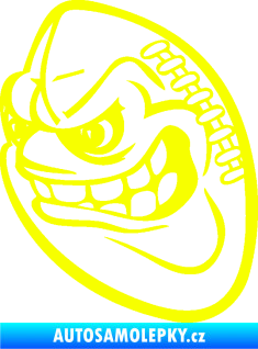 Samolepka Míč na americký fotbal 001 levá s obličejem Fluorescentní žlutá