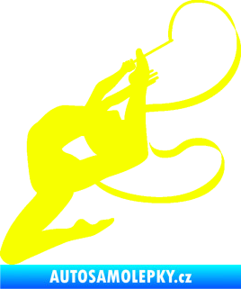 Samolepka Moderní gymnastika 001 levá gymnastka se stuhou Fluorescentní žlutá