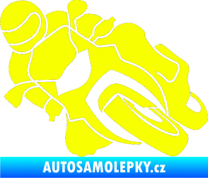 Samolepka Motorka 001 levá silniční motorky Fluorescentní žlutá