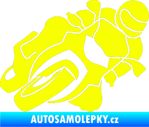 Samolepka Motorka 001 pravá silniční motorky Fluorescentní žlutá