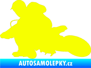 Samolepka Motorka 005 levá motokros Fluorescentní žlutá