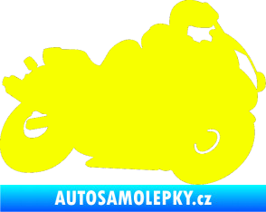 Samolepka Motorka 006 pravá silniční motorky Fluorescentní žlutá